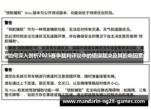 如何深入剖析2025赛季裁判评议中的错误裁决及其影响因素