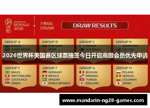 2026世界杯美国赛区球票抽签今日开启高级会员优先申请